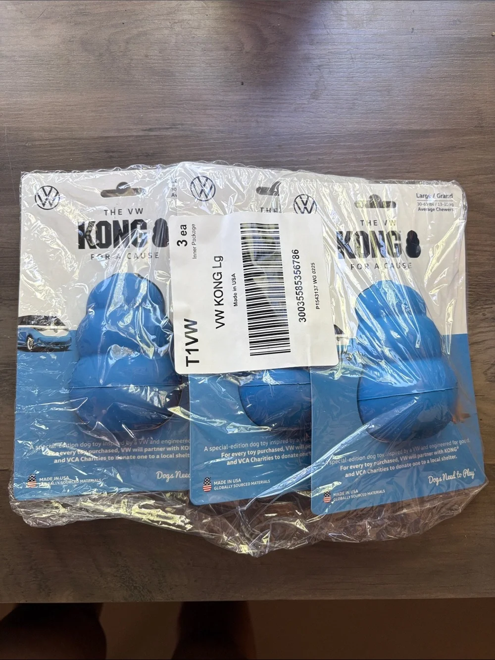 VW Kong Dog Toy - Blue (3 Pack)